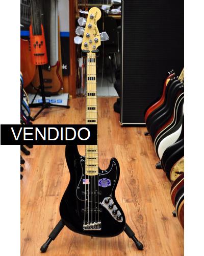Fender American Deluxe Jazz Bass V Black MN